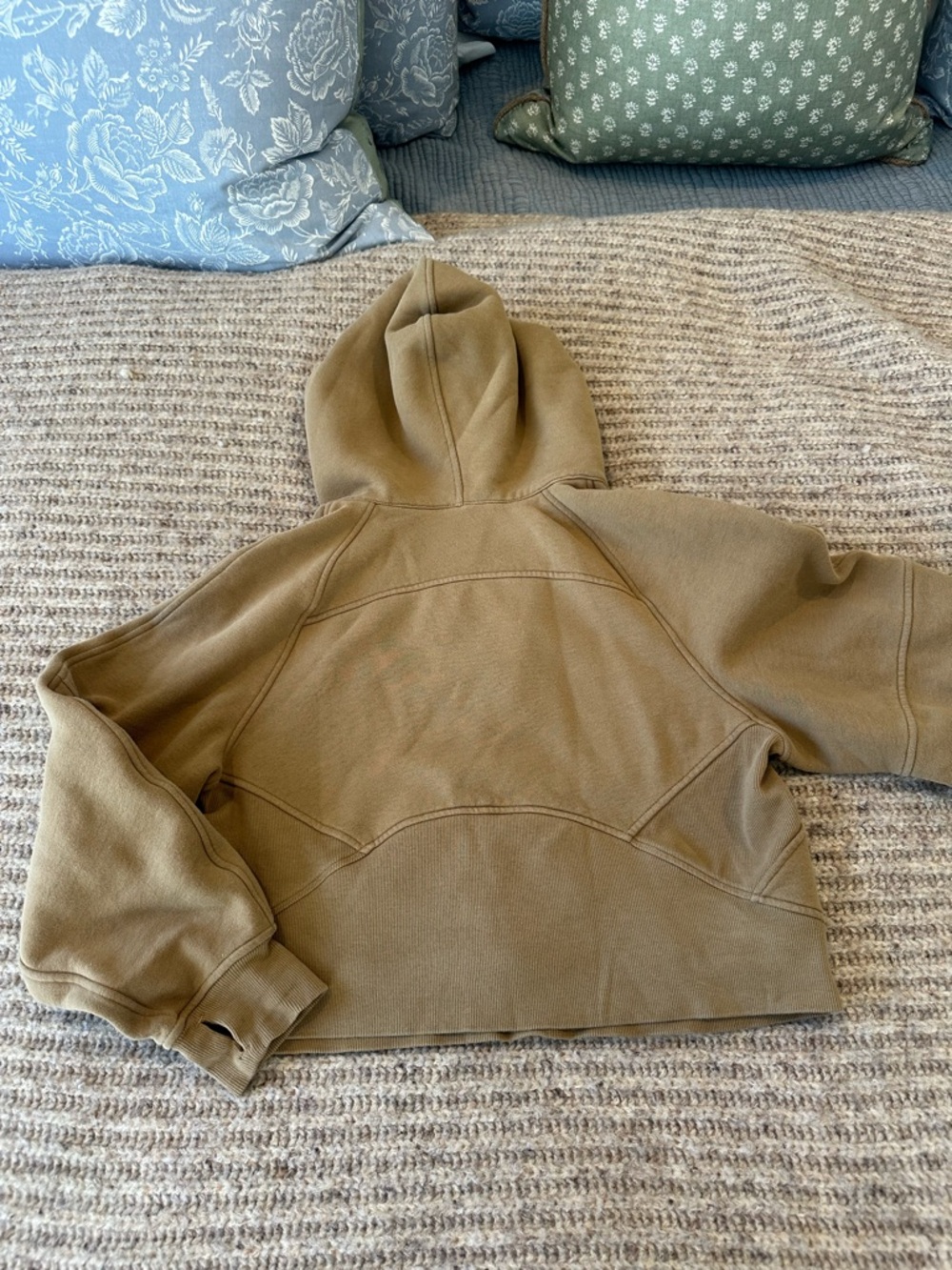 lululemon athletica women’s scuba Brown Hooded Half-Zip Sweatshirt XS/S - Picture 3 of 4